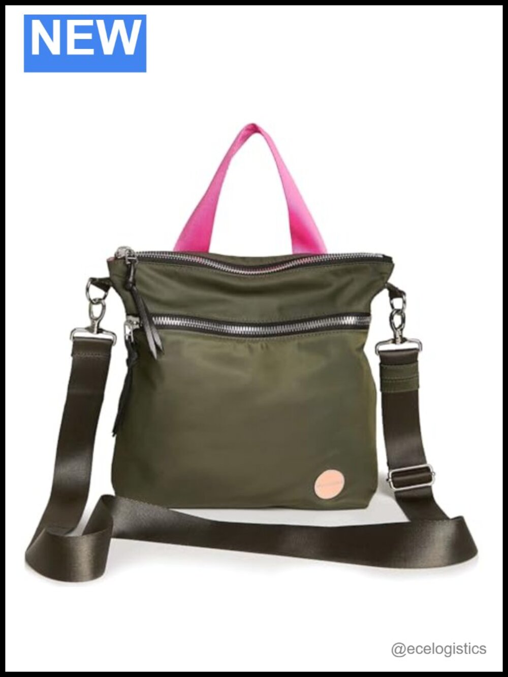 Stylish Nylon Crossbody Bag w/ 55" Adjustable Strap, Medium